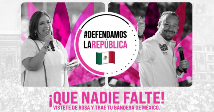 Marcha de la "Marea Rosa" con Xóchitl y Taboada