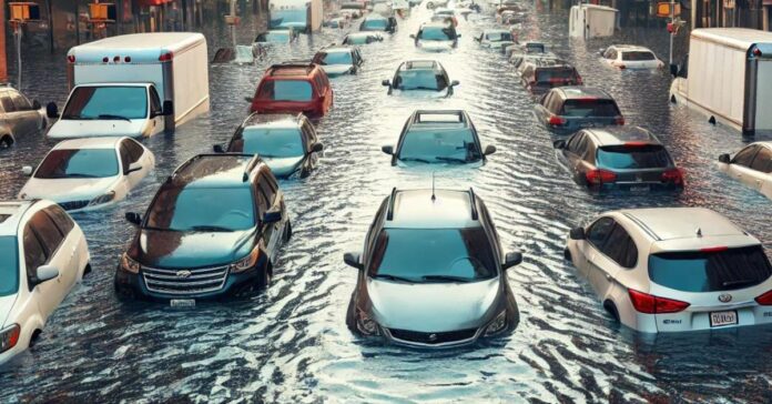 Autos frenados por lluvias