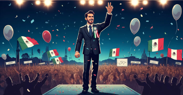 Ilustración de un político mexicano