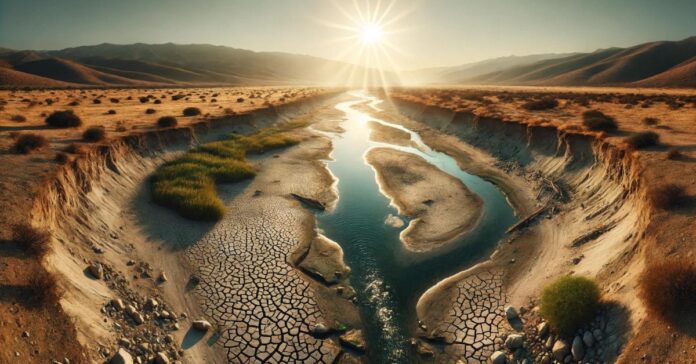 Río secándose-falta de agua