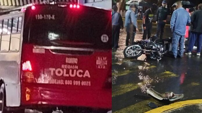 Accidente-Transporte público-Toluca-Motociclistas