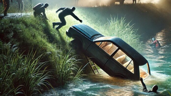 Imagen ilustrativa-Rescate de personas de un auto que cayó a un río