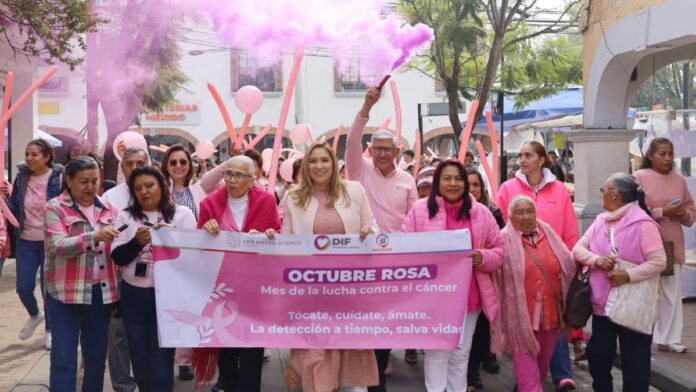 Caminata rosa-San Mateo Atenco-Apoyo al cáncer de mama