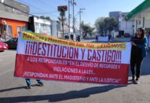 Docentes del SMSEM bloquean calles en Toluca para exigir respeto al presupuesto de Promoción Horizontal Marcha-Maestros-Edomex