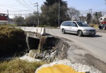 Socavón en el río Verdiguel mantiene en riesgo la zona industrial de Toluca Socavón- río Verdiguel- zona industrial- Toluca