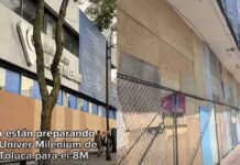 Colocan vallas de protección en escuela Univer Milenium de Toluca tras feminicidio de Ana Karen Blindan escuela Univer Milenium de Toluca tras feminicidio de Ana Karen.