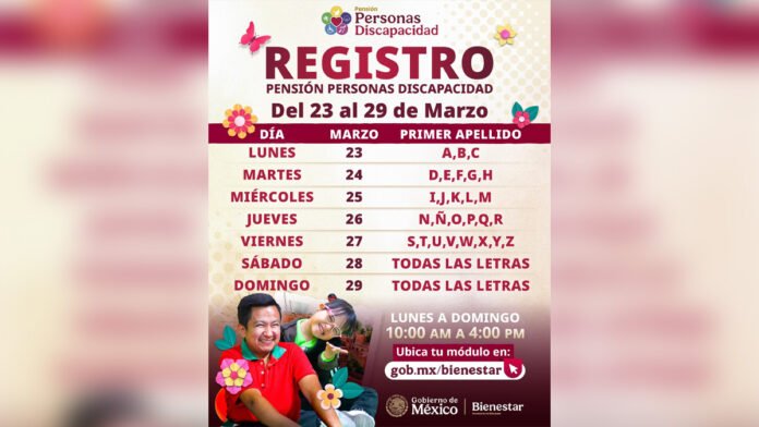 Registro Pensión para personas con discapacidad