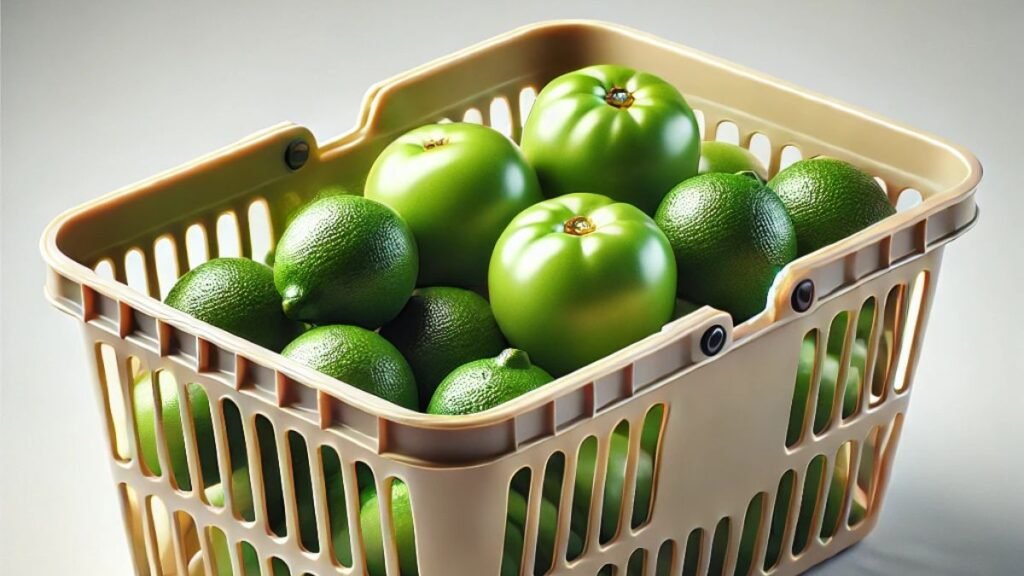 Tomate-Limón-Canasta de alimentos.