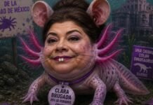 CIUDAD BARNEY EL DINOSAURIO: críticas por color morado y ajolotes Clara Brugada
