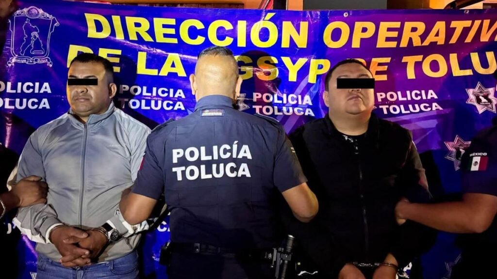 Policía de Toluca-detención por robo de autopartes