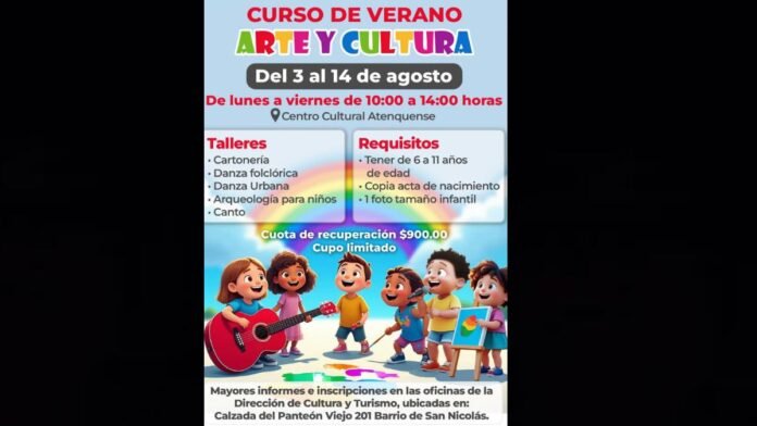 San Mateo Atenco abre inscripciones para su Curso de Verano 2026 con talleres de arte y cultura para niñas y niños