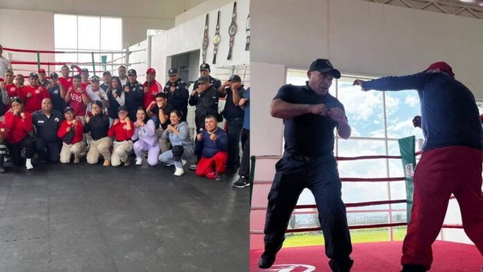 Policías de San Mateo Atenco fortalecen su preparación física y emocional con clases de boxeo