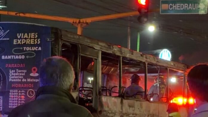 incendio de un camion Metepec