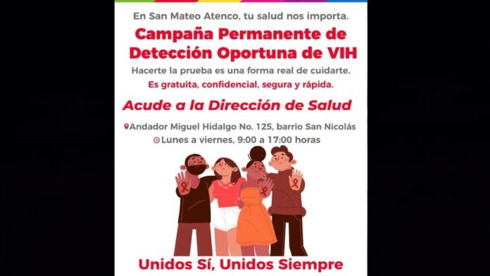 San Mateo Atenco ofrece pruebas gratuitas de VIH para fortalecer la prevención y el diagnóstico oportuno