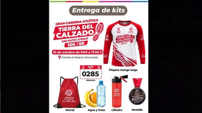 Carrera Tierra del Calzado 2026 en San Mateo Atenco: entrega de kits será el 10 de octubre Carrera Tierra del Calzado 2026 en San Mateo Atenco: entrega de kits será el 10 de octubre